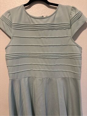 Girls Mint Pleated Fit & Flare Casual Dress